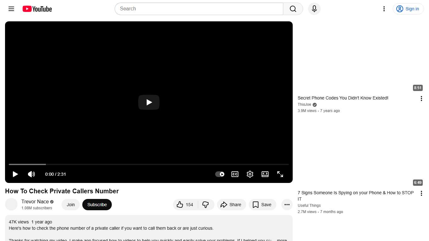 How To Check Private Callers Number - YouTube